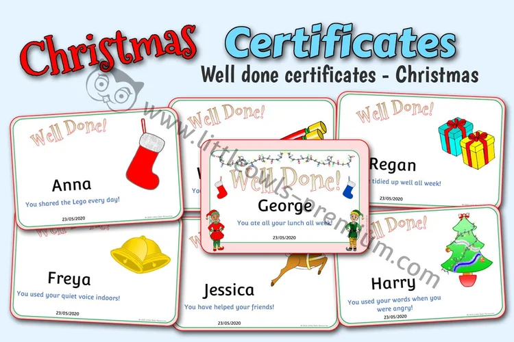 Christmas Well Done Certificates - resource cover