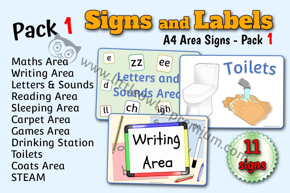 EARLY YEARS AREA SIGNS - Pack 1