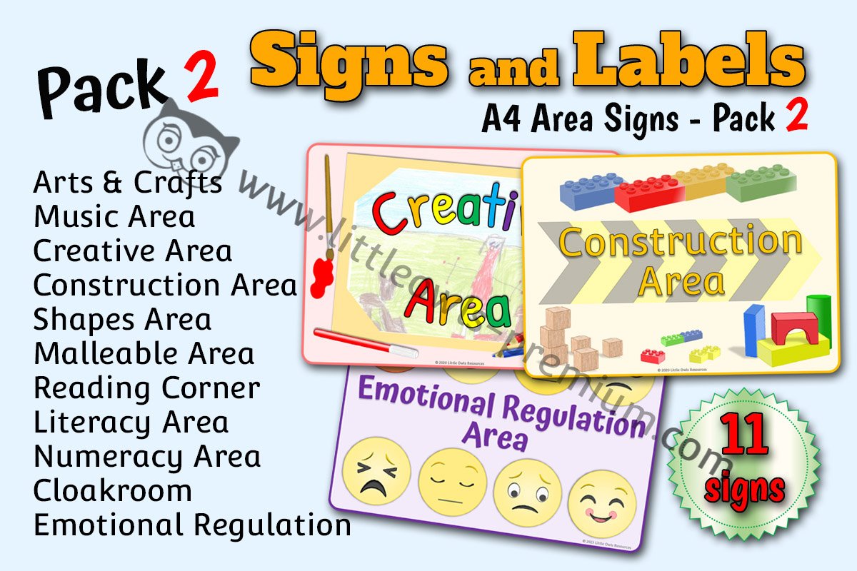 EARLY YEARS AREA SIGNS - Pack 2