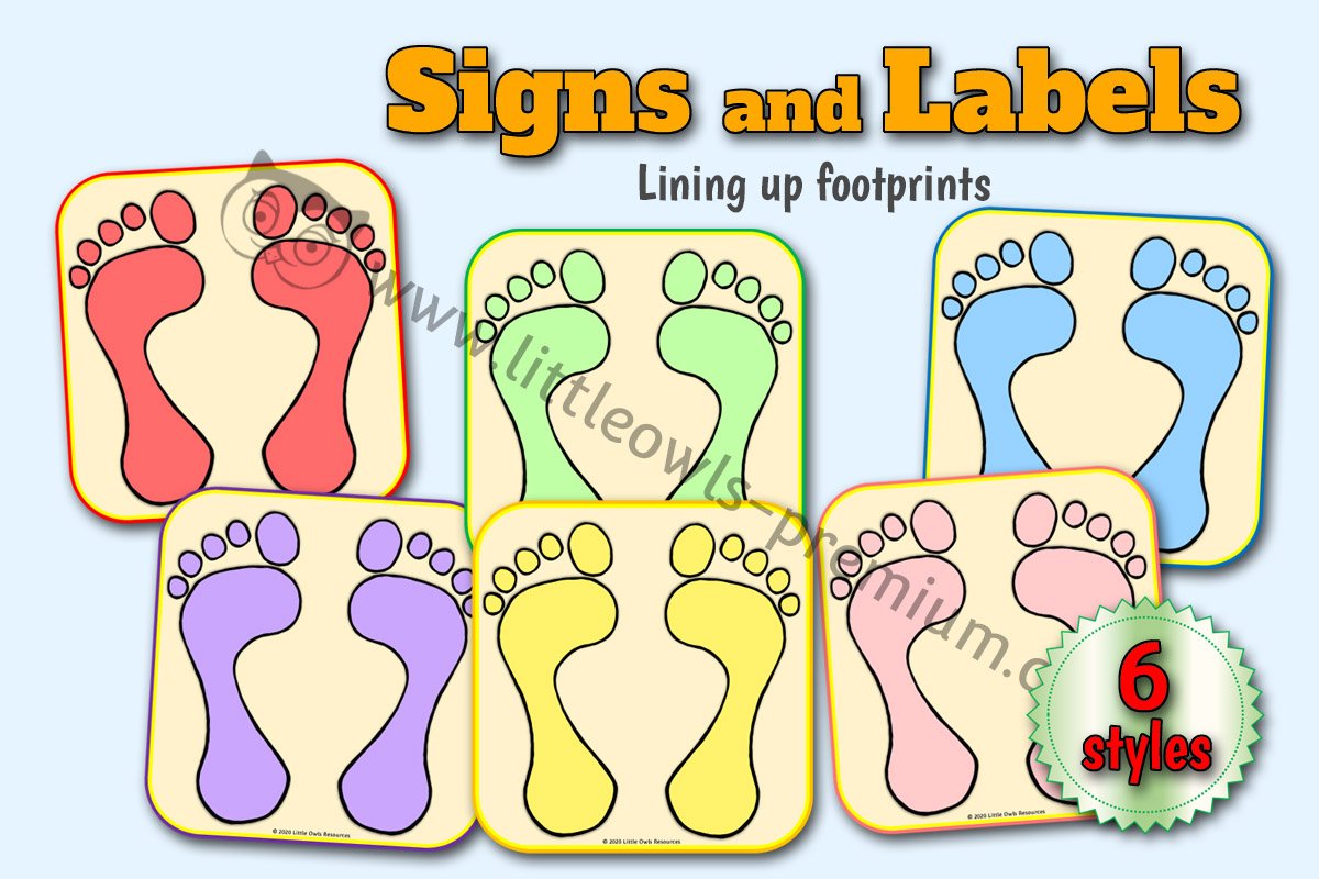 FOOTPRINT MATS for LINING UP - COLOURFUL