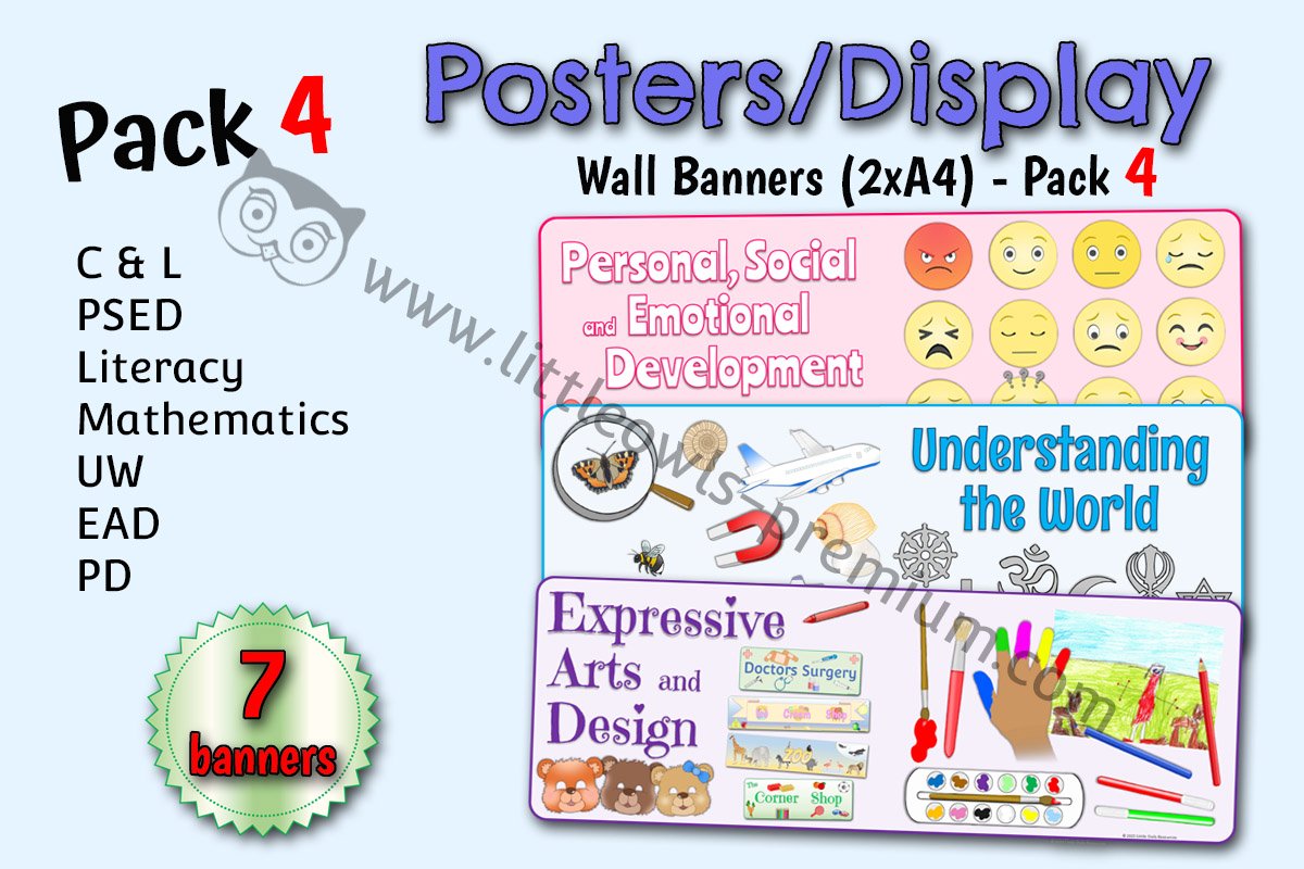 WALL DISPLAY BANNERS - Pack 4