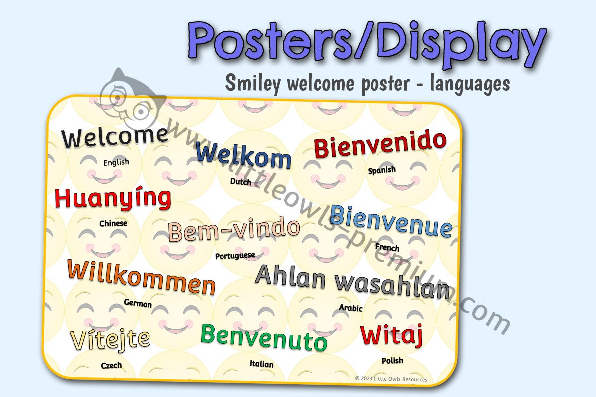LANGUAGES POSTER - WELCOME - Smile Background