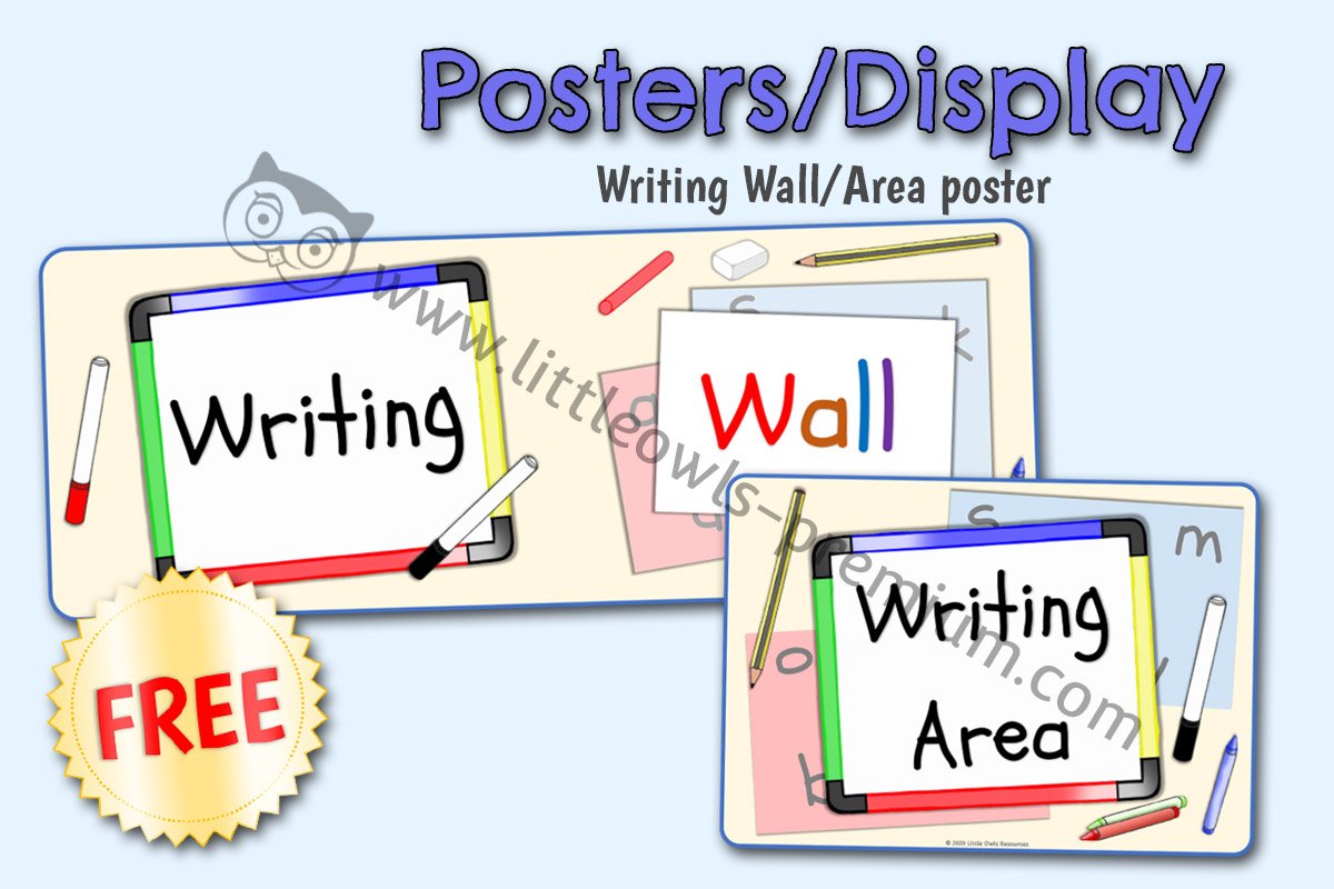 'WRITING WALL' BANNER AND 'WRITING AREA' SIGN (FREE SAMPLE)