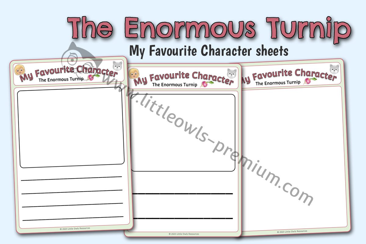 THE ENORMOUS TURNIP - 'My Favourite Character' Sheets