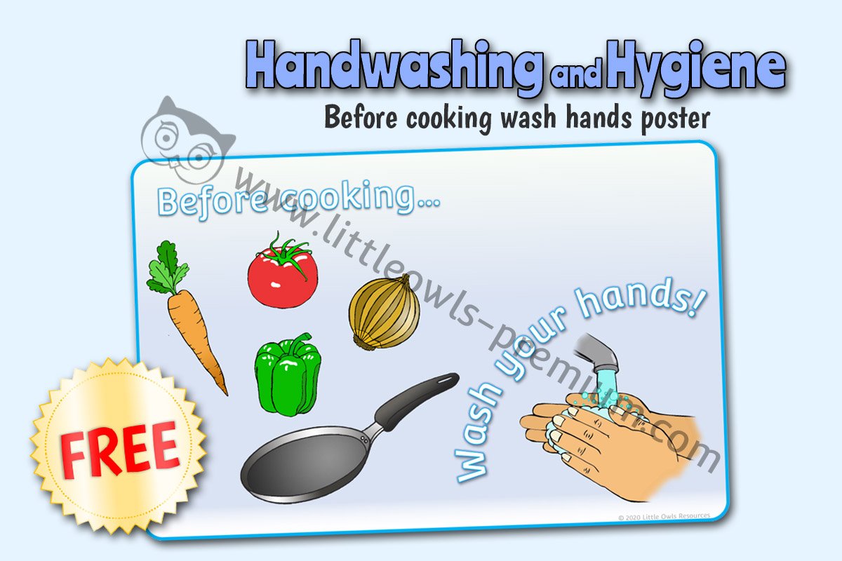 'BEFORE COOKING...WASH YOUR HANDS!' POSTER 