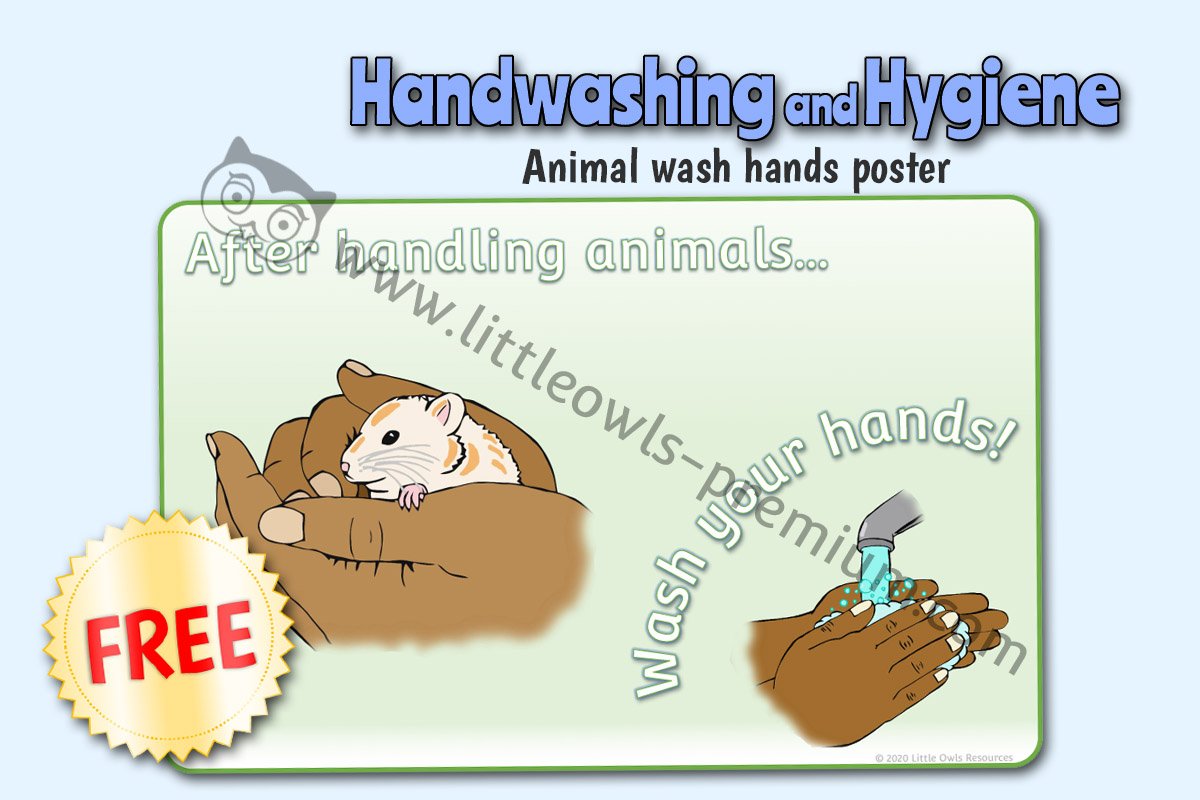 'AFTER HANDLING ANIMALS...WASH YOUR HANDS!' POSTER