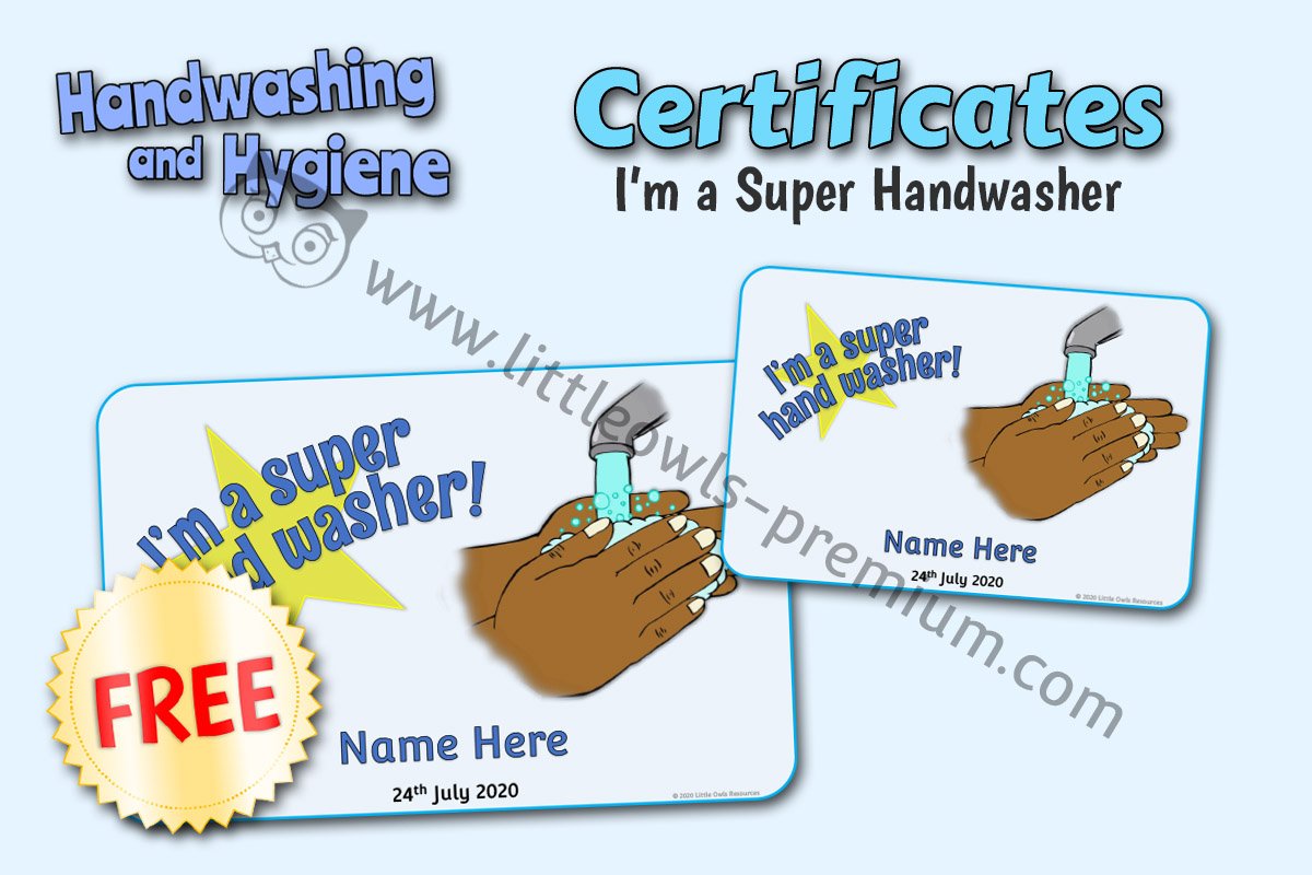 'I'M A SUPER HAND WASHER!' CERTIFICATES