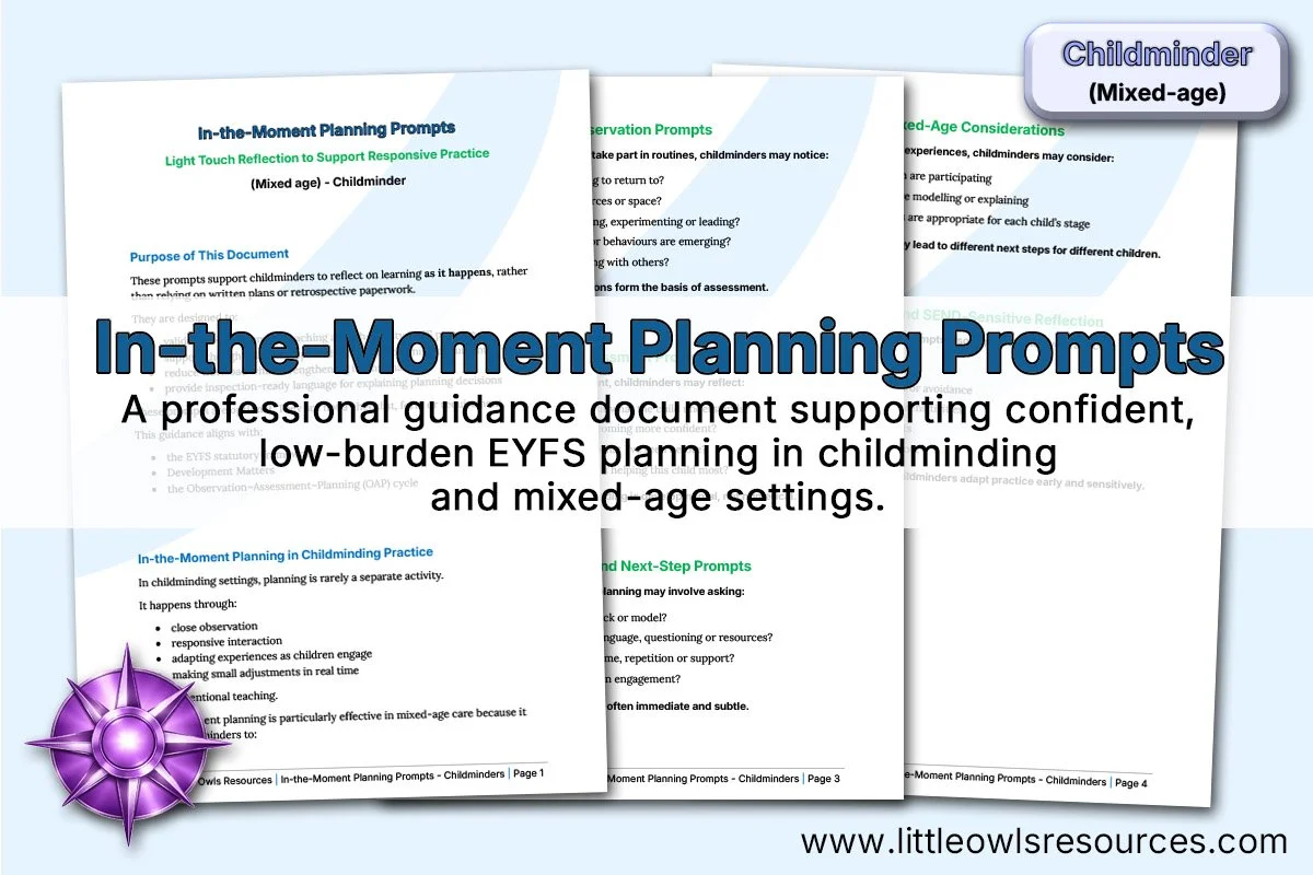 In-the-Moment Planning Prompts | Childminder (Mixed-Age)