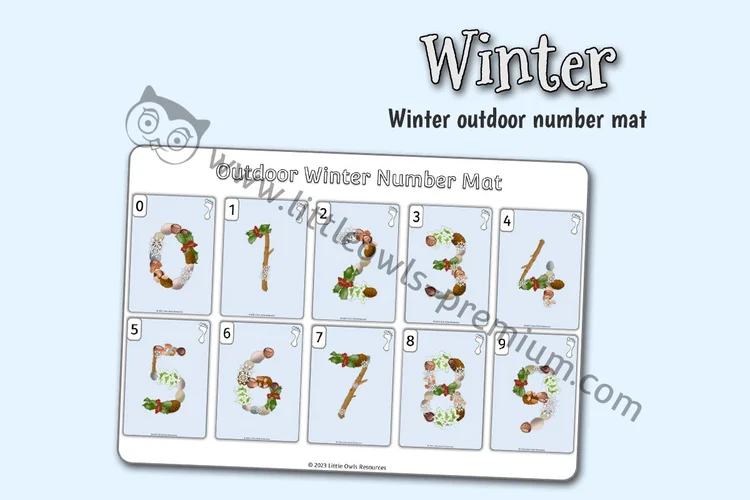 Winter Number Mat — Natural Items cover