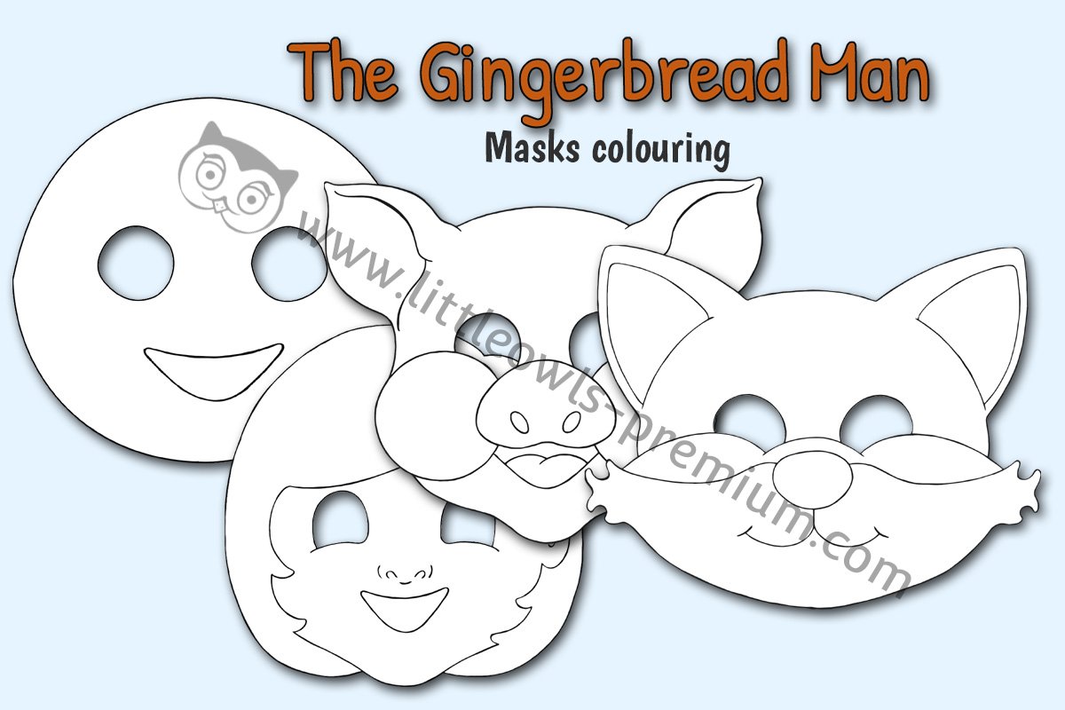 THE GINGERBREAD MAN - Role-Play Masks (Colouring)