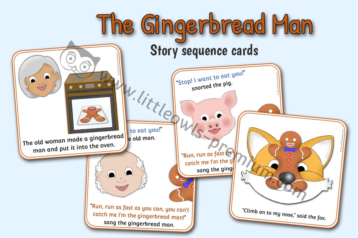 THE GINGERBREAD MAN - Story Sequence Cards