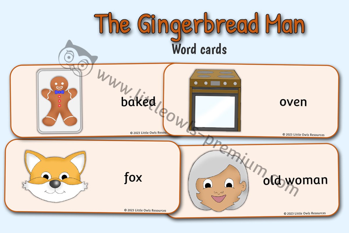 THE GINGERBREAD MAN - Word Cards