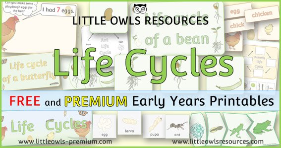    CLICK HERE   to visit ‘LIFE CYCLES’ PAGE.   Printable ‘Life Cycle’ teaching and learning resources include: cyclic puzzles, frog, chicken, caterpillar/butterfly, ant/bean life cycle display packs, posters, cut and stick activities, banners, cards,