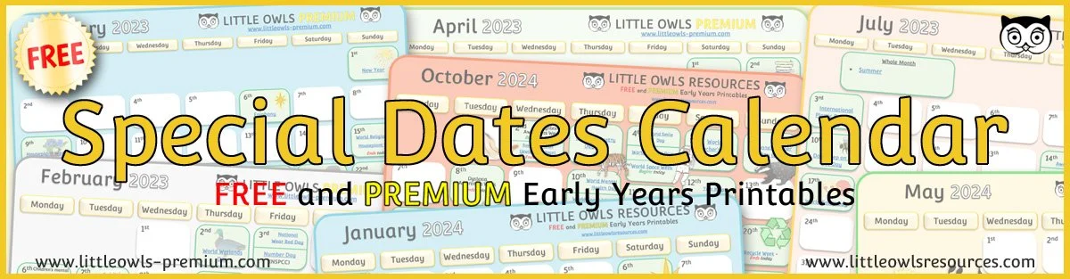 Special Dates Calendar - Early Years/EYFS/Preschool Festivals ...