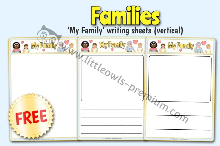 My Family Drawing & Writing — Free Sample cover