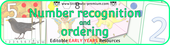 Number Recognition & Ordering Resources cover