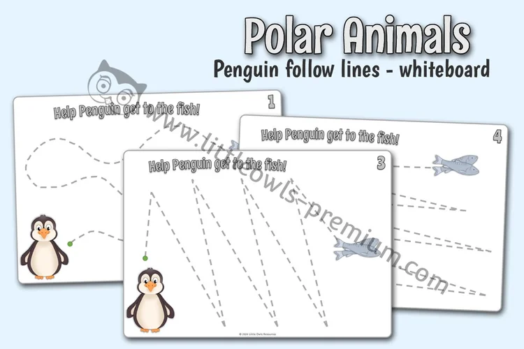 Feed the Penguin Pencil-Control & Finger-Tracing Mats — resource cover