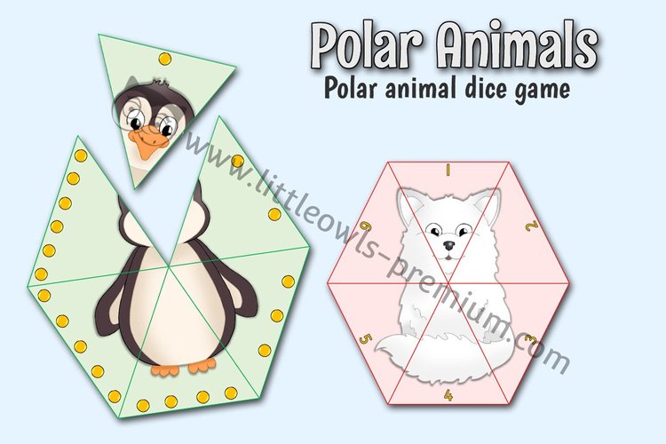 Polar Animals Dice Puzzle Game — resource cover