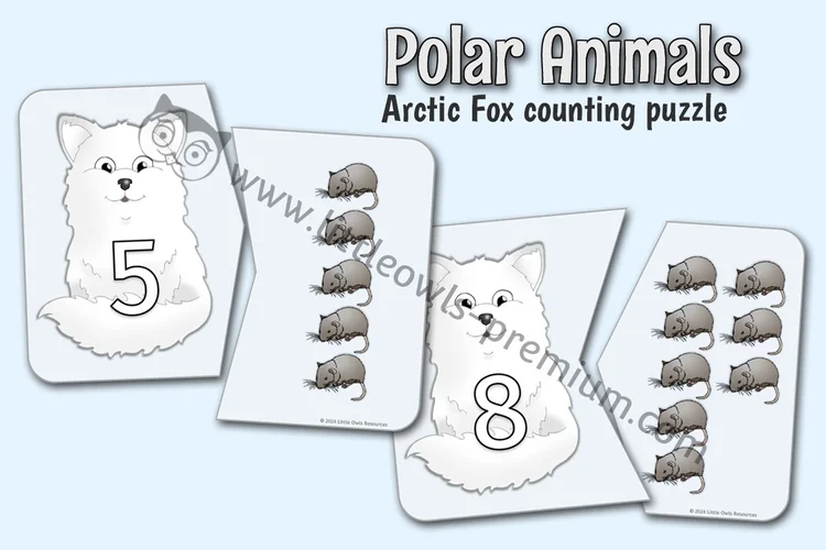 Feed the Arctic Fox Counting Puzzles — 1–10 — resource cover
