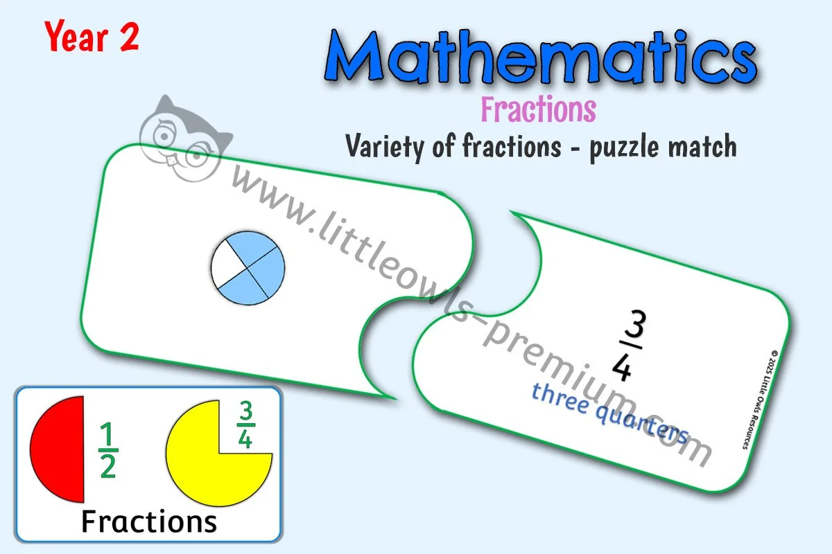 Fractions - Variety - Puzzle Match Game