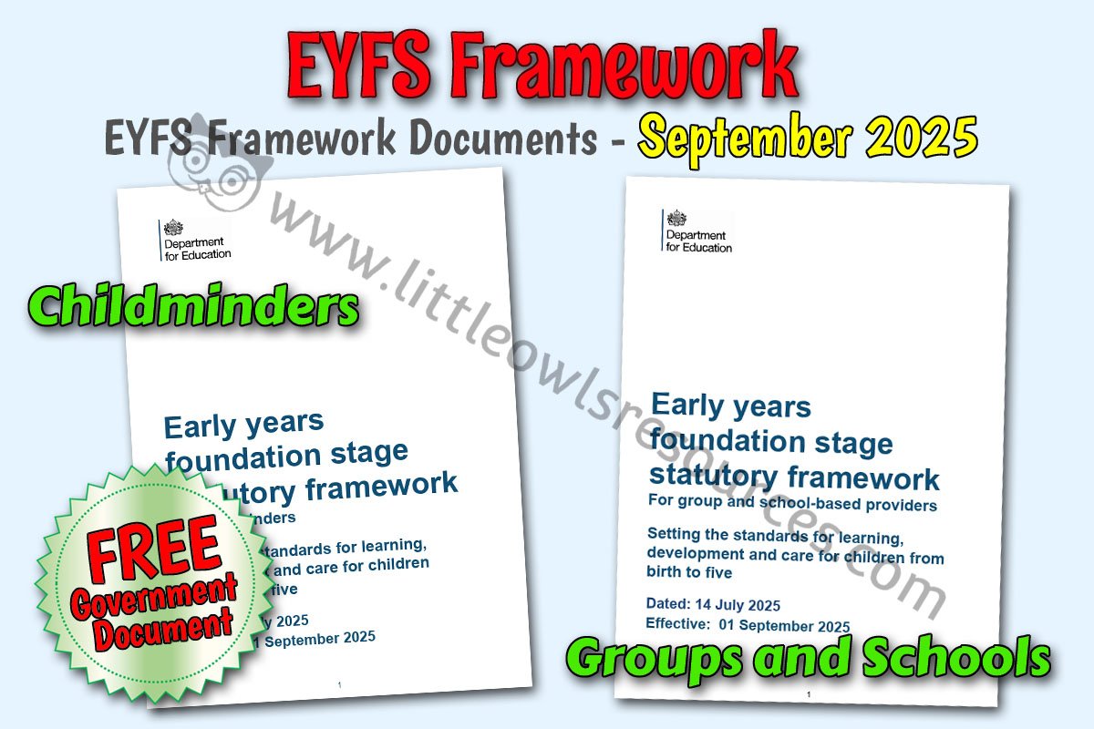 EYFS FRAMEWORK - Statutory Framework Documents - September 2025 (Free)