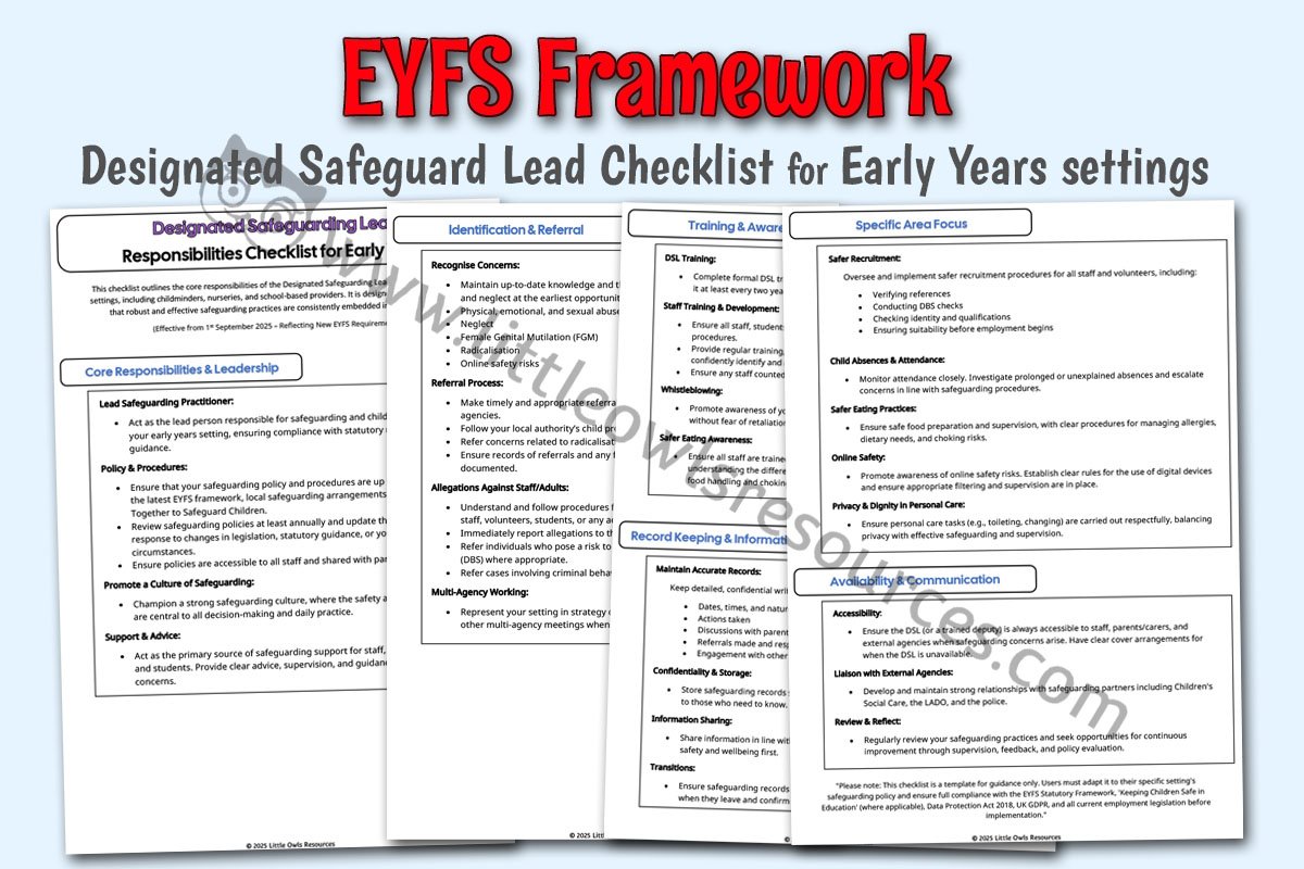 SAFEGUARDING AND WELFARE - Designated Safeguarding Lead (DSL) Checklist