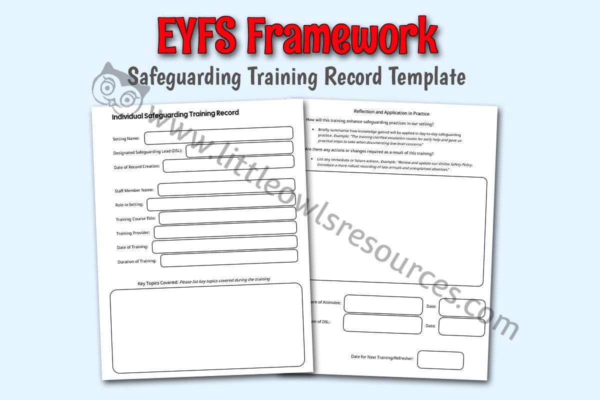 SAFEGUARDING AND WELFARE - Safeguarding Training Record Template