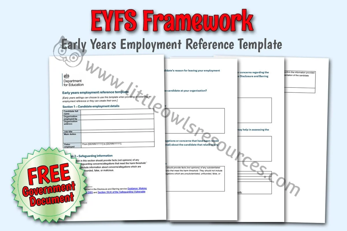 EYFS FRAMEWORK - Early Years Employment Reference Template (Free)