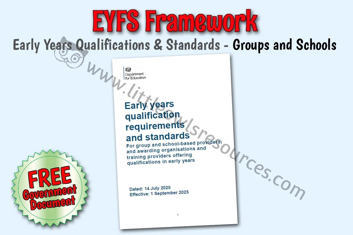 EYFS FRAMEWORK - Early Years Qualifications and Standards (Free)