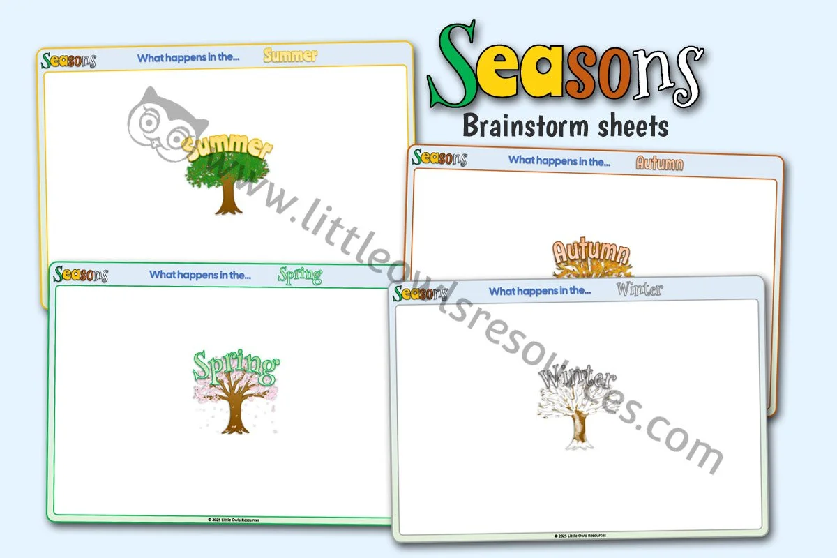 SEASONS - Thought Shower Brainstorm Sheets