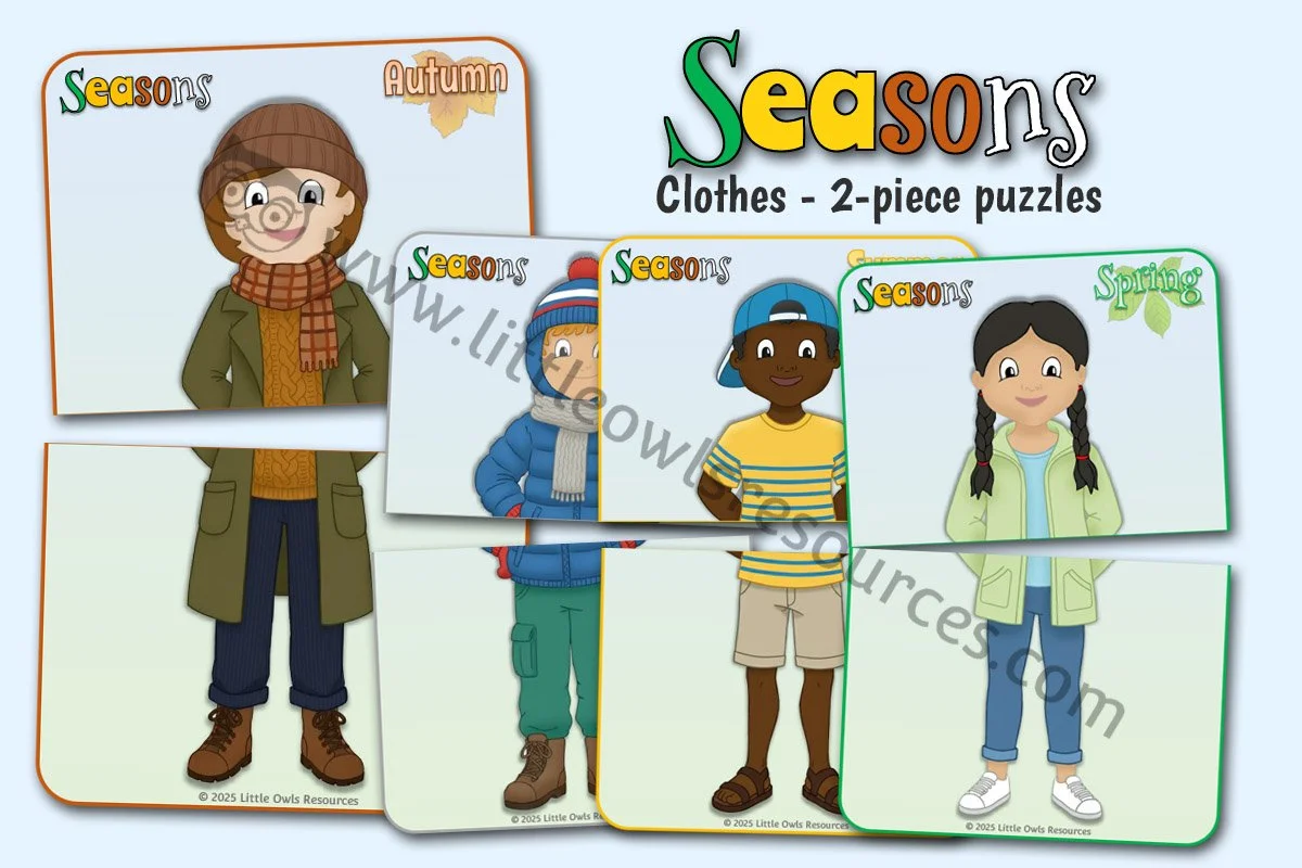 SEASONS - Seasonal Clothing 2-Piece Puzzles