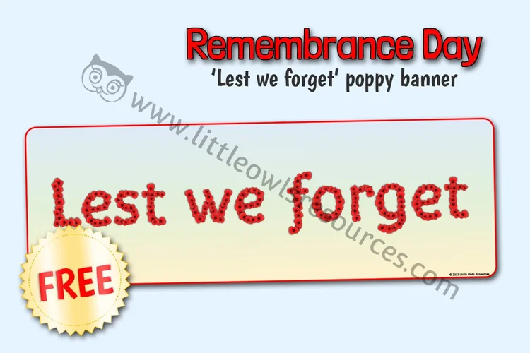 Lest We Forget — Poppy Banner - resource cover
