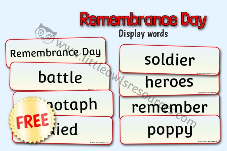 Remembrance Display Words - featured resource cover