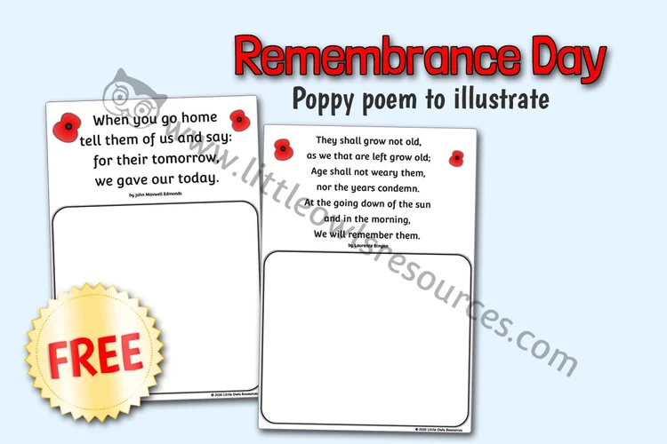 Poppy Poem Illustration Sheets - resource cover