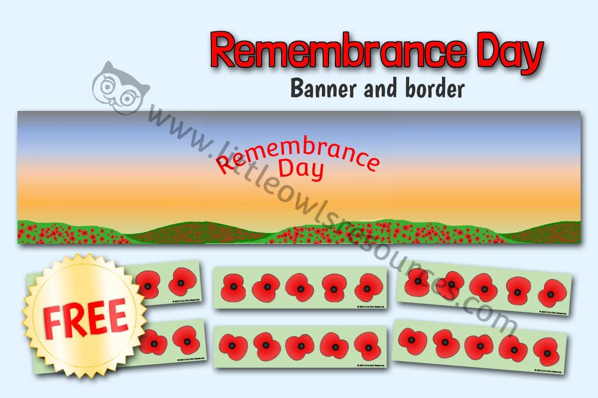 REMEMBRANCE DAY BANNER AND BORDER