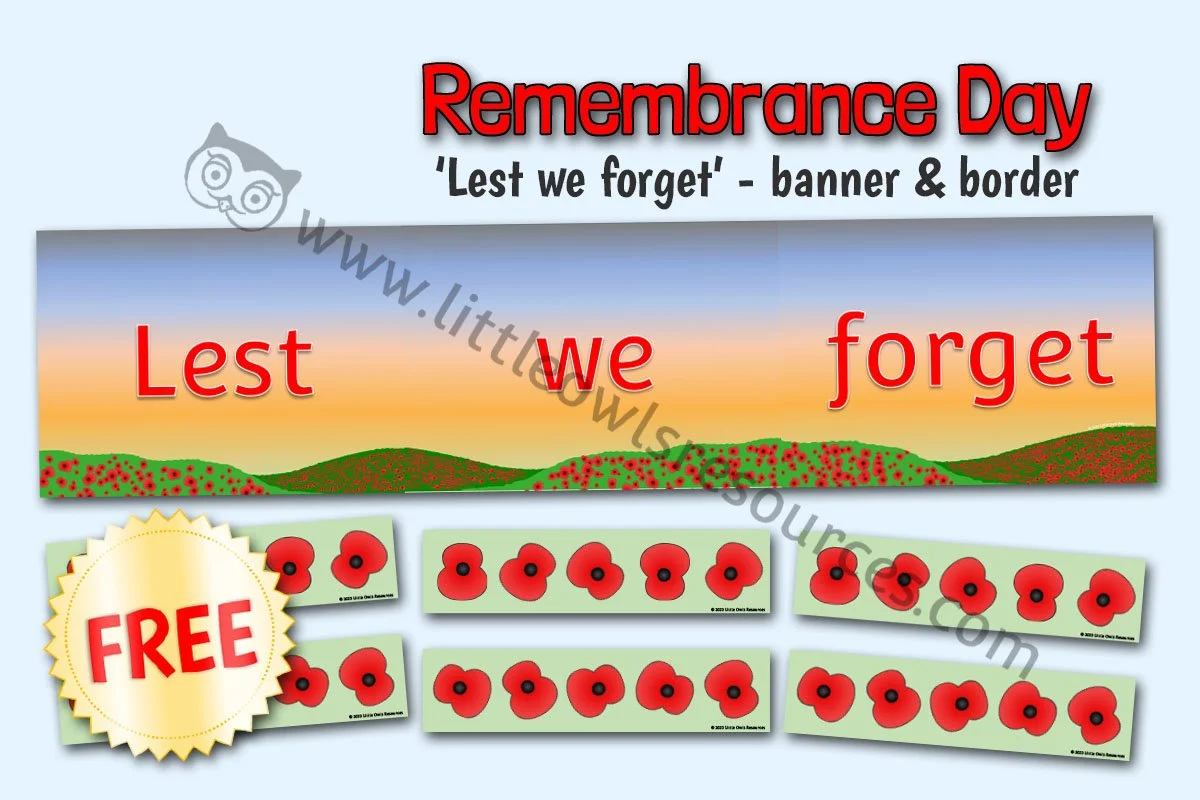 LEST WE FORGET BANNER AND BORDER