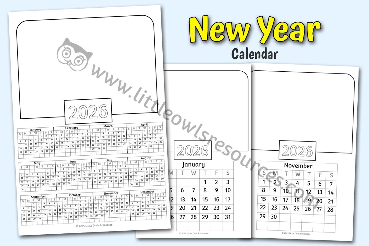 NEW YEAR 2026 CALENDAR TEMPLATES - YEAR OVERVIEW PLUS MONTH BY MONTH SHEETS