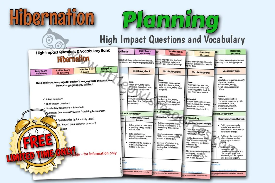 PLANNING - High-Impact Question & Vocab Banks - HIBERNATION (Free ⏰)