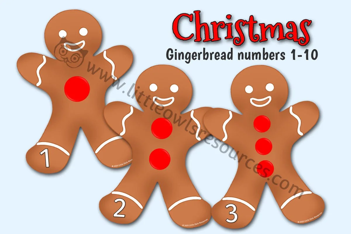 Gingerbread Man Numbers 1-10 | Christmas Counting Provision