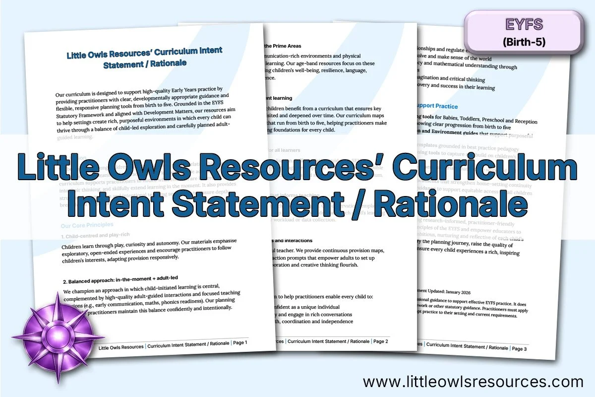 Little Owls Resources' Curriculum Intent Statement | Birth-5