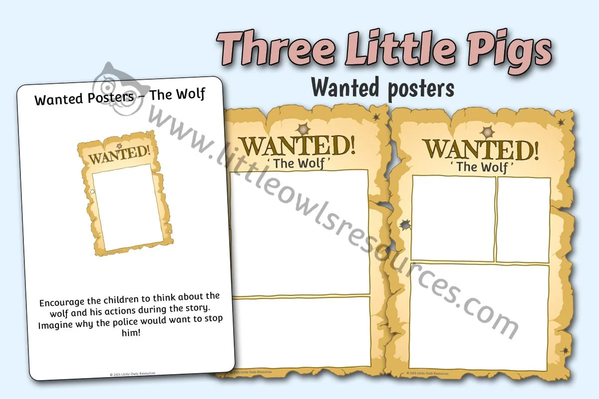 Three Little Pigs Wolf Wanted LOR - Editable Cover.jpg