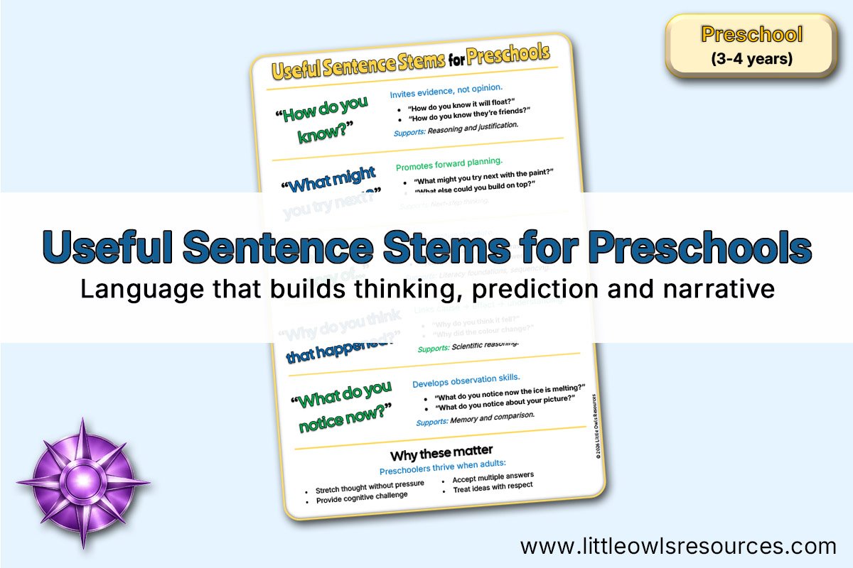 Five Sentence Stems For Preschool Practitioners - Poster - Preschool LOR - Editable Cover.jpg
