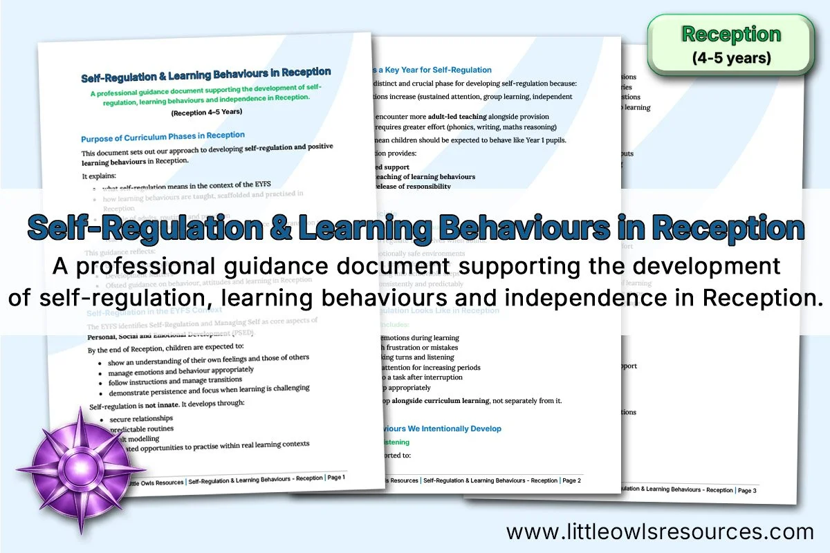 Self-Regulation & Learning Behaviours in Reception - Reception LOR - Editable Cover.jpg