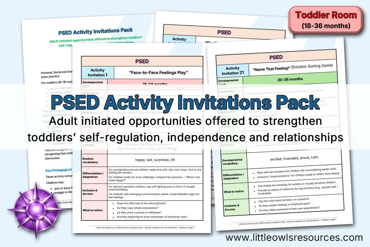 PSED Activity Invitations Pack | Toddlers (18–36 Months)