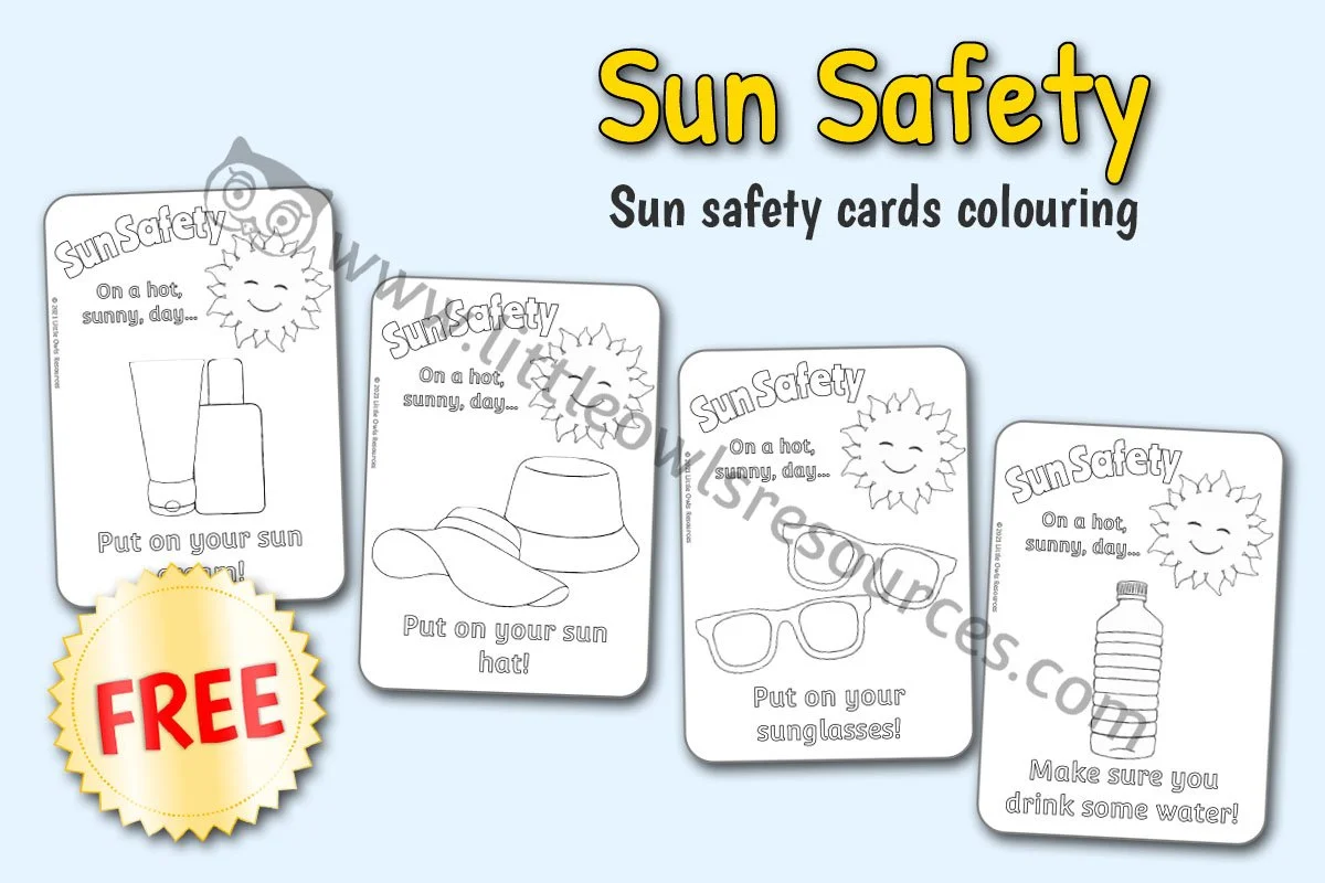 SUN SAFETY CARDS - COLOURING (Free Sample)