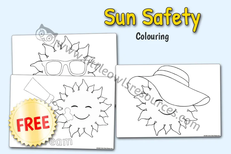 Sun Safety Colouring — Free Sample — Free Access resource cover