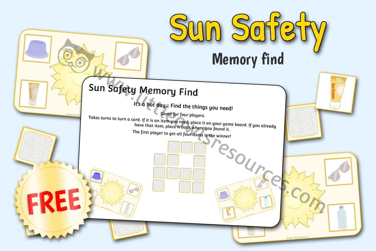 SUN SAFETY MEMORY FIND GAME (Free Sample)