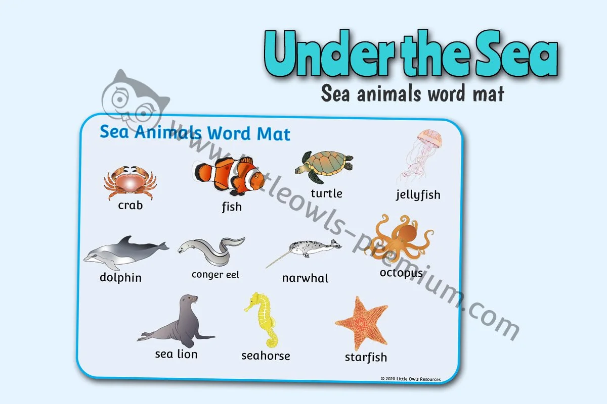 Sea Animals Word Mat - Editable Cover.jpg