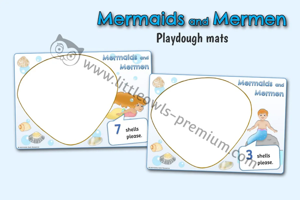 Mermaids and Merman Shell Playdough Mats - Editable Cover.jpg