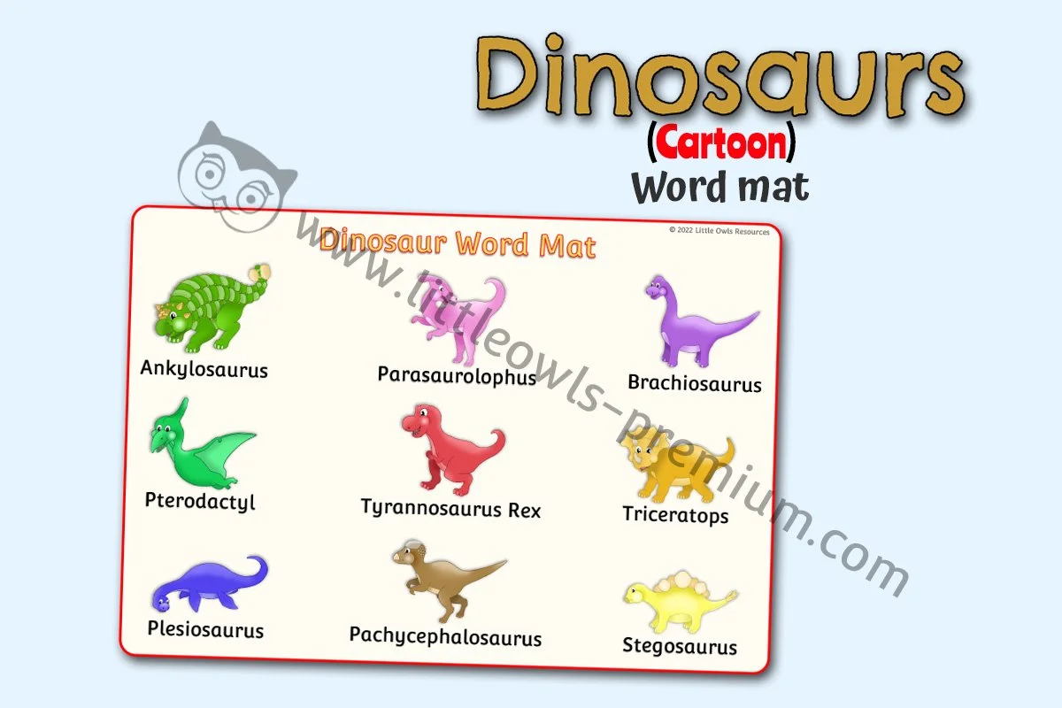 Dinosaur Word Mat Cartoon - Editable Cover.jpg